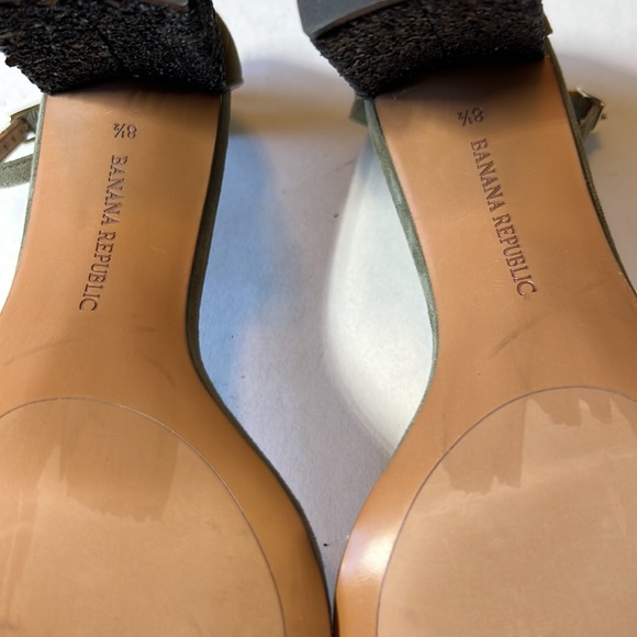 BANANA REPUBLIC Women’s Glitter High Block Heel Sandals Green Size 8.5 - Picture 11 of 15